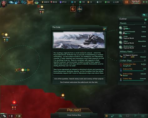 He says youre not to search the place. . Stellaris the exile